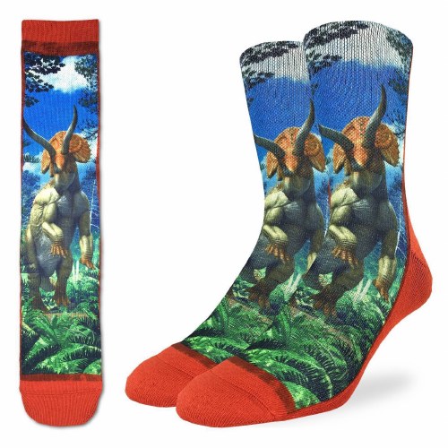 Men's Triceratops Dinosaur Socks Shoe Size 8-13
