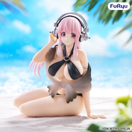 Super Sonico Swimsuit Black Color Ver Noodle Stopper Figure