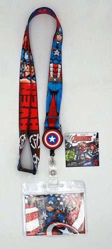 Captain America Lanyard with Zip Card Holder