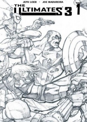 Ultimates 3 #1 Black and White Heroes Gatefold Variant