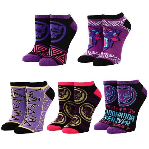 Marvel Black Panther Wakanda Forever 5 Pair Ankle Socks