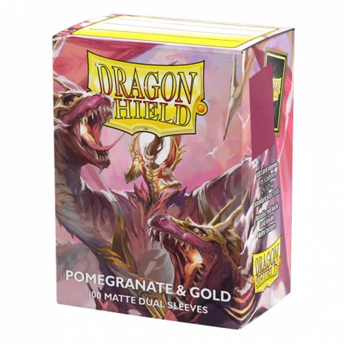 Dragon Shield Dual Matte Pomegranate and Gold Card Sleeve 100-Count Pack