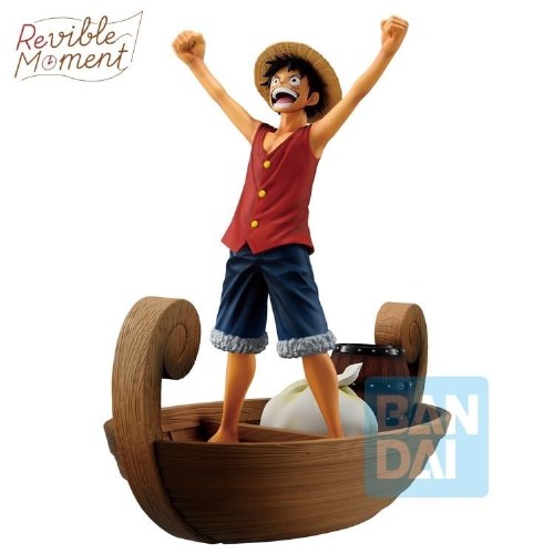 One Piece Monkey D Luffy I'm Going to Become the King of the Pirates!!!! Memories of Adventure and the Shipping Route the Future Revible Moment Ichibansho Figure
