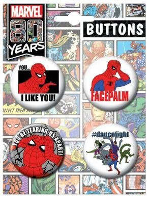 Spider-Man Cartoon Button 4-Pack