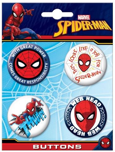 Spider-Man Comic Button 4-Pack