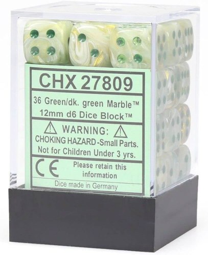 Dice Set Green/Dark Green Marble 36-Mini-Dice Set