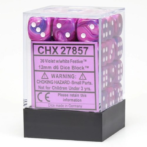 Dice Set Violet/White Festive 36-Mini-Dice Set