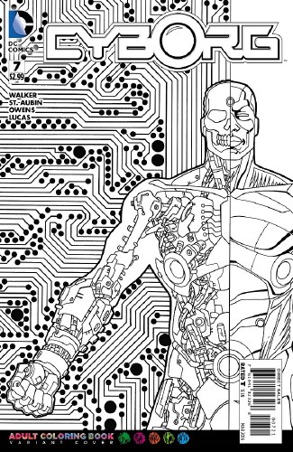Cyborg #7 Adult Coloring Book Cover