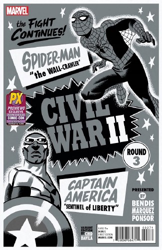 Civil War II #3 Cho Black and White Cover SDCC 2016
