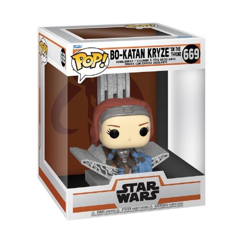 Pop Star Wars The Mandalorian Bo-Katan on the Throne Deluxe Vinyl Figure