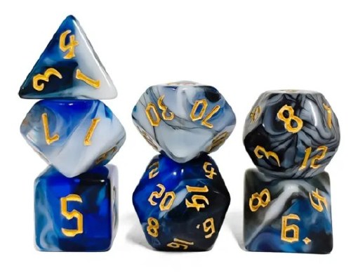 Dice Set Blue Gray Blend 7-Piece