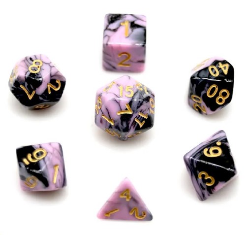 Dice Set Blend Black/Purple 7-Piece Set