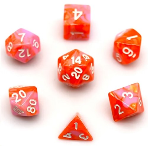 Dice Set Blend Pink/Orange 7-Piece Set