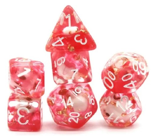 Dice Set Skull with Red 7-Piece