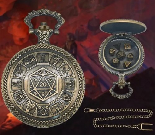 Mini Metal Dice Bronze Pokect Watch