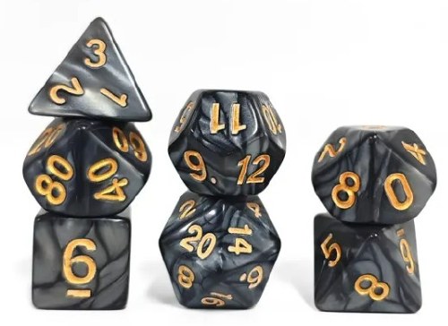 Dice Set Black Pearl 7-Piece Set