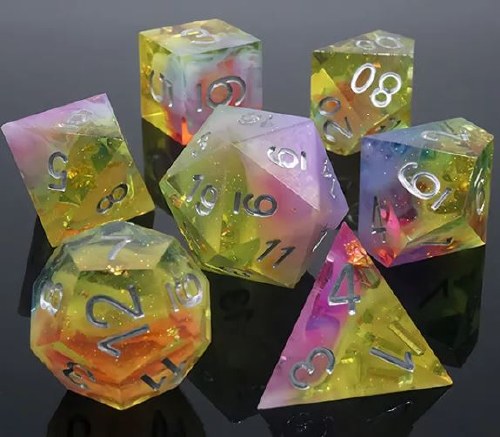 Dice Set Rainbow Clouds Sharp Resin 7-Piece Set