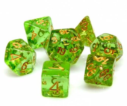 Dice Set Clear Springs Green 7-Piece Set