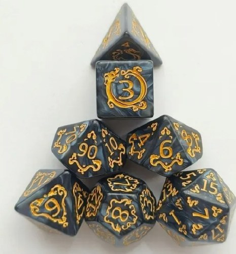 Dice Set Black Dragon 7-Piece