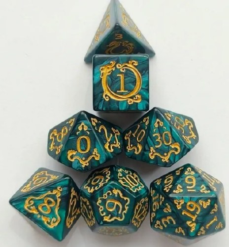 Dice Set Emerald Dragon 7-Piece