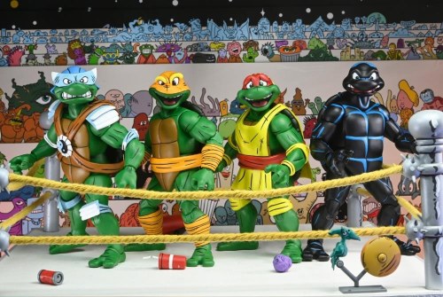 Teenage Mutant Ninja Turtles Stump Wrestling Turtles Archie Comics 7" Figures Set