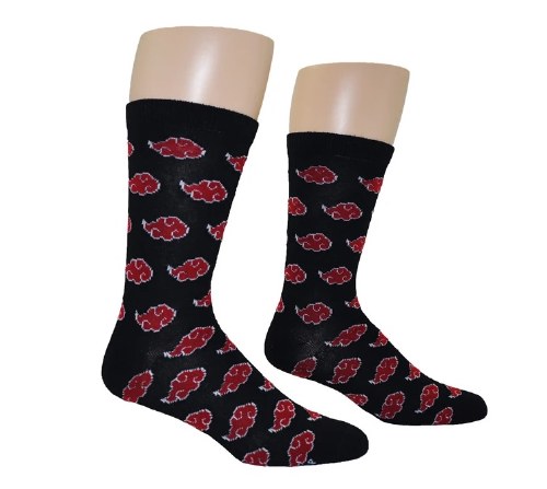 Naruto Shippuden Akatsuki Symbol Crew Socks