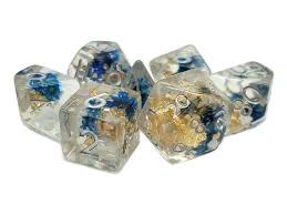 Infused Blue Flower 7-Dice Set