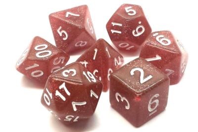 Spatkle Translucent Coral 7-Dice Set