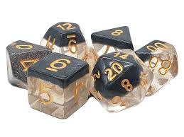 Luminous Black Crystal 7-Dice Set