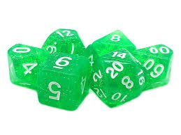 Spatkle Translucent Light Green 7-Dice Set