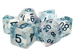 Luminous Blue Winter 7-Dice Set
