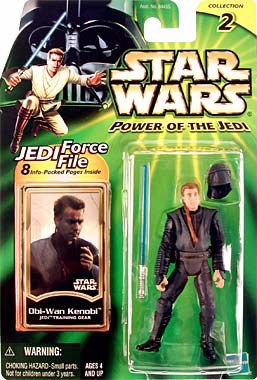 Star Wars Power of the Jedi Force File Obi-Wan Kenobi (Jedi Training Gear) Action Figure