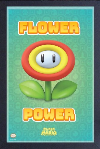 Mario Flower Power Framed Print