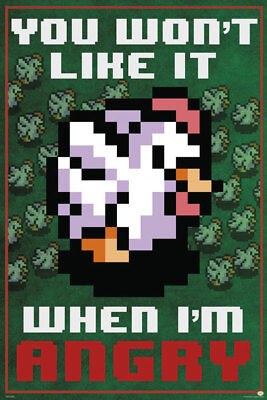 Zelda Cucco Angry Poster