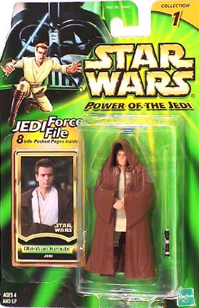 Star Wars Power of the Jedi Force File Obi-Wan Kenobi (Jed) Action Figure