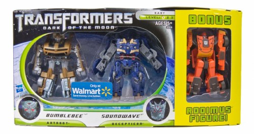 Transformers Dark of the Moon Bumblebee vs Soundwave with Bonus Rodimus Action Figure
