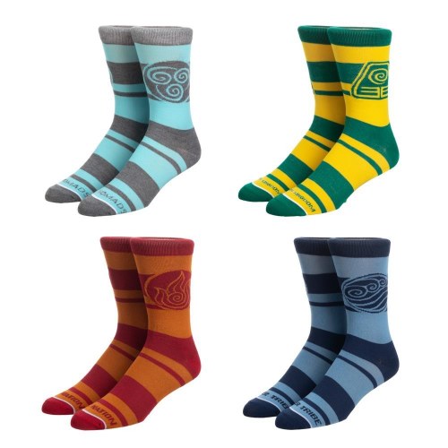 Avatar the Last Airbender Elements 4 Pair Pack Crew Socks