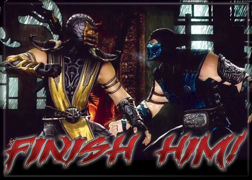 Mortal Kombat Scorpion and Sub-Zero Finish Him! Magnet