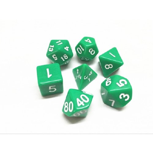Green Opaque Dice Set