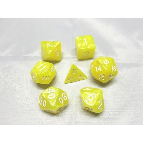 Yellow Pearl Dice Set