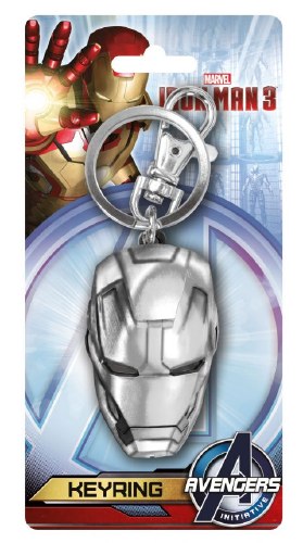 Iron Man Head Pewter Keychain