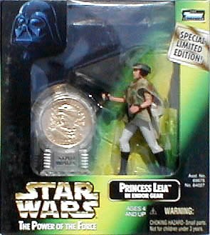 Star Wars Leia Endor Gear Power of the Force Action Figure with Millennium Minted Coin
