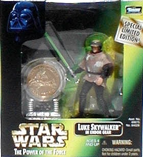 Star Wars Luke Skywalker Endor Gear Power of the Force Figure with Millennium Minted Coin