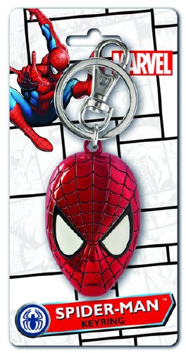 Spider-Man Head (Red) Pewter Keychain