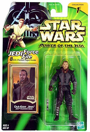 Star Wars Qui-Gon Jinn (Jedi Training Gear) Power of the Jedi Force File Figure
