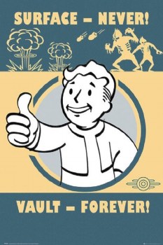 Fallout 4 Surface Never Vault Forever 24"x36" Poster