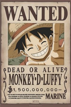 One Piece Wanted Luffy 24" x 36" Poster