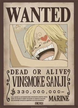 One Piece Wanted Sanji 24" x 36" Poster