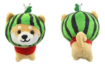 Shiba Dog Fruit Watermelon Plush Keychain