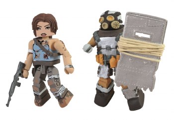 Tomb Raider Minimates Lara Croft Battle Damaged Tomb Raider Armored Scavenger Figure 2-Pack
